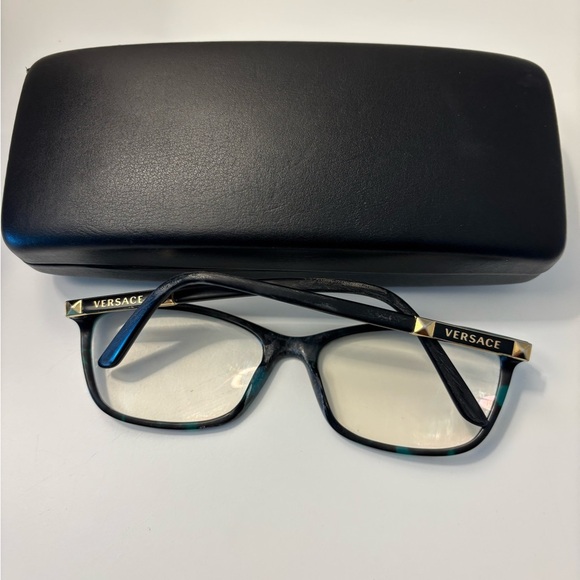 Versace Women’s Green And Black Tortoise Cat Eye Glasses Frames Only - Picture 5 of 6